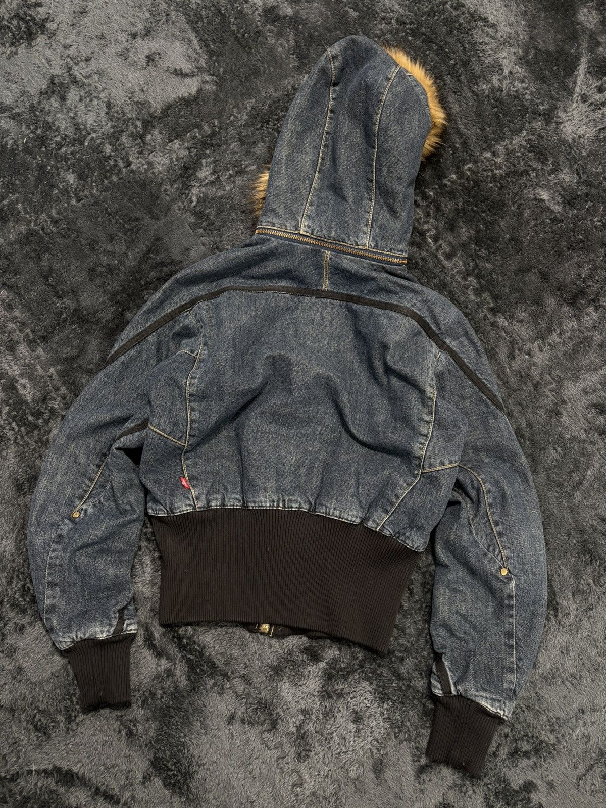 Engineered Garments × Levi's Vintage Levis Enginereed Jeans Denim Fur Bomber Jacket Size M / US 6-8 / IT 42-44 - 8 Thumbnail