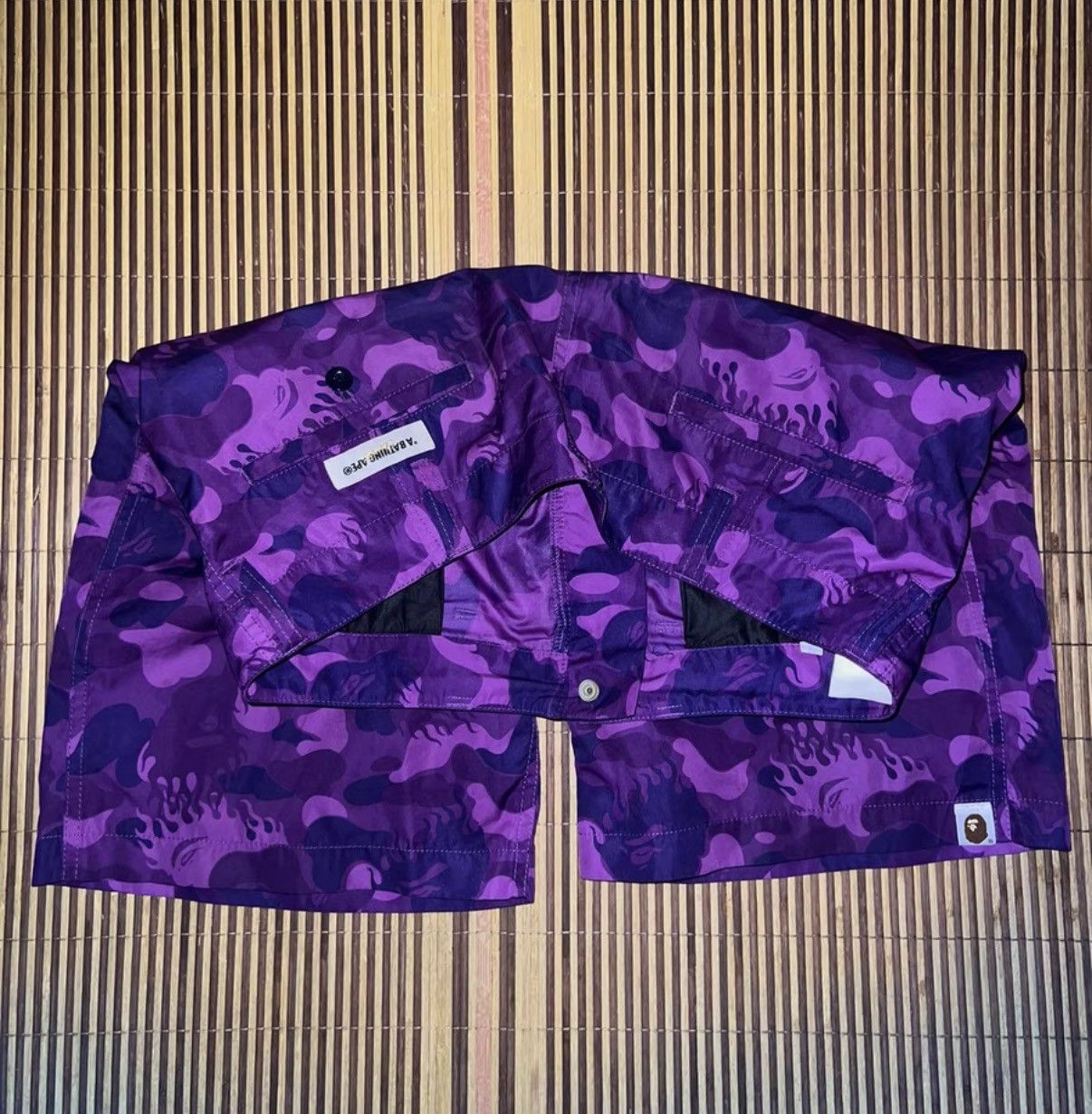 Bape BAPE OG Nigo Era, Purple Flame Ape Head Shorts Size US 34 / EU 50 - 4 Thumbnail