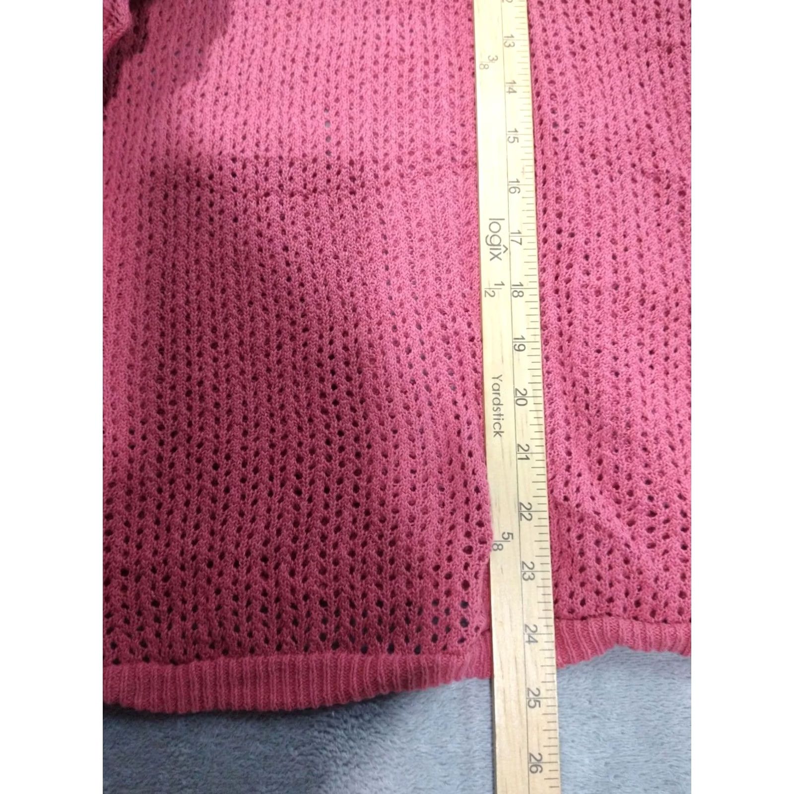 Soft Surroundings Soft Surroundings Sweater Womens XL Pink Linen Blend Dolman Open Knit Pullover Bohemian Casual Knit Shirt Ladies XL Pink Size XL / US 12-14 / IT 48-50 - 3 Thumbnail