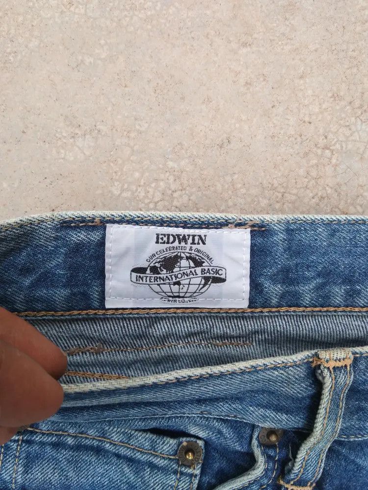 Japanese Brand Vintage Edwin Faded Blue Distressed Jeans 30x31 Size US 30 / EU 46 - 8 Thumbnail