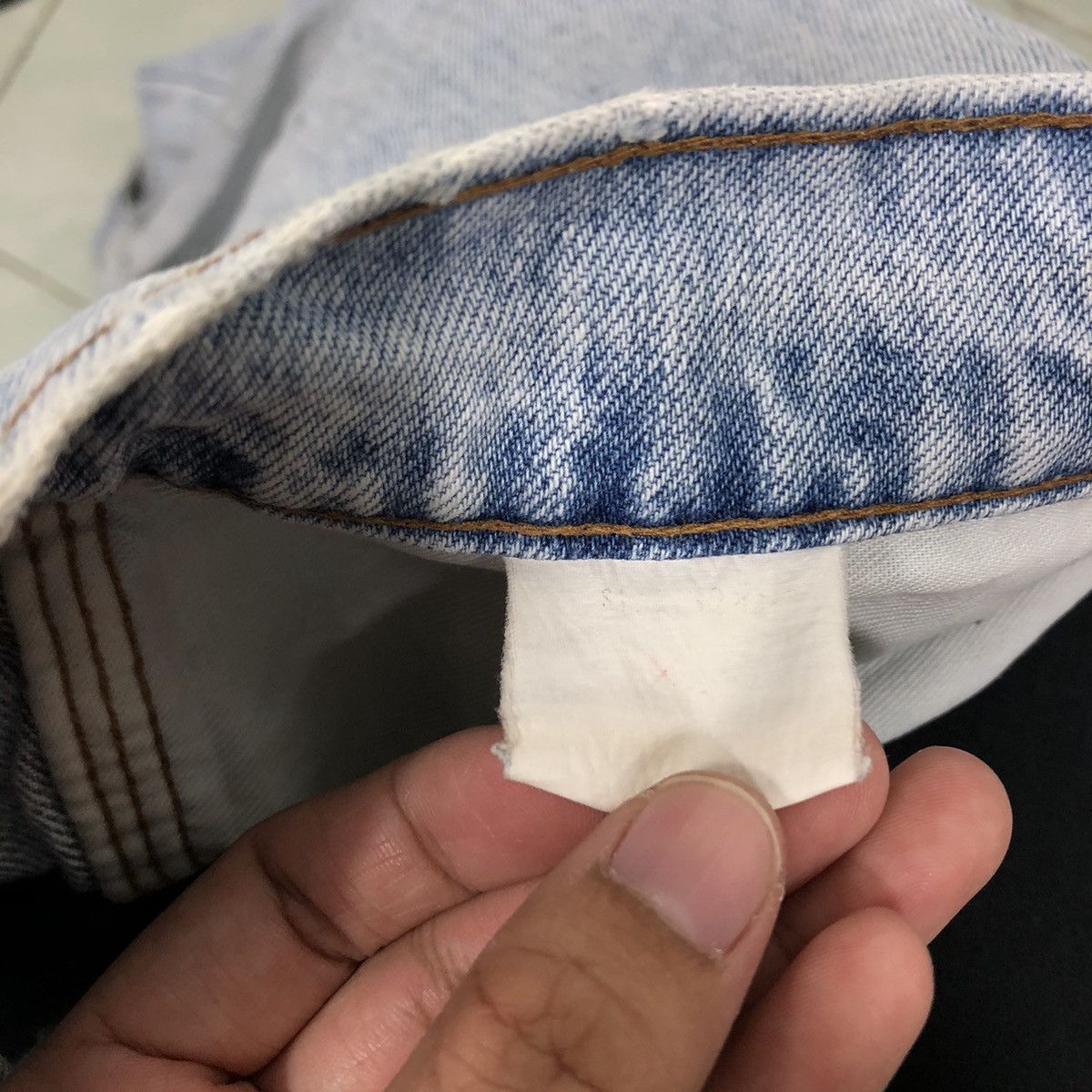 Levi's 🔥80’s Vintage Levi’s Acid Wash Design Straight Cut Denim Size US 28 / EU 44 - 16 Thumbnail