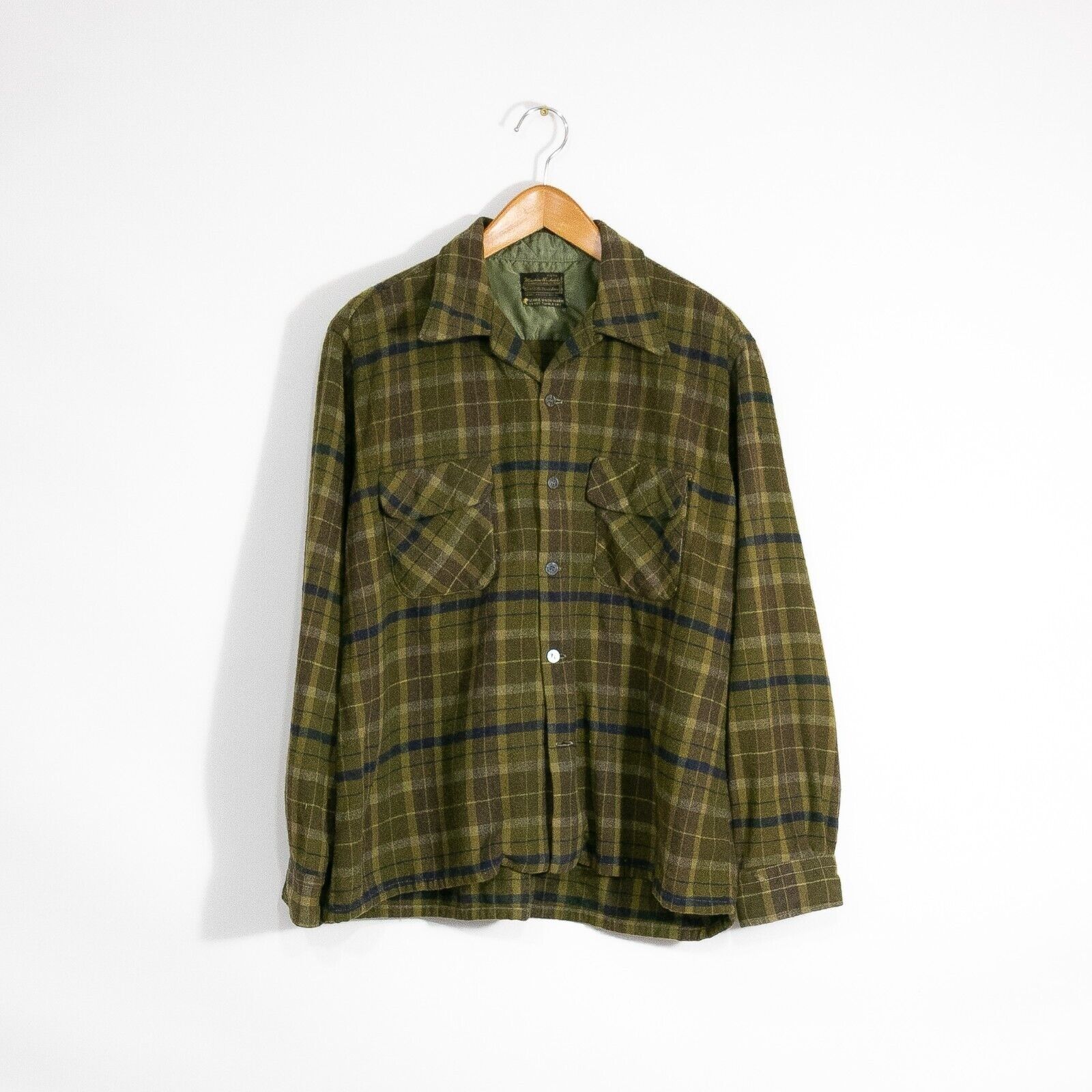 Sears × Vintage Vintage Sears Wool Button Up Shirt XL Long Sleeve Distressed Size US XL / EU 56 / 4 - 1 Thumbnail
