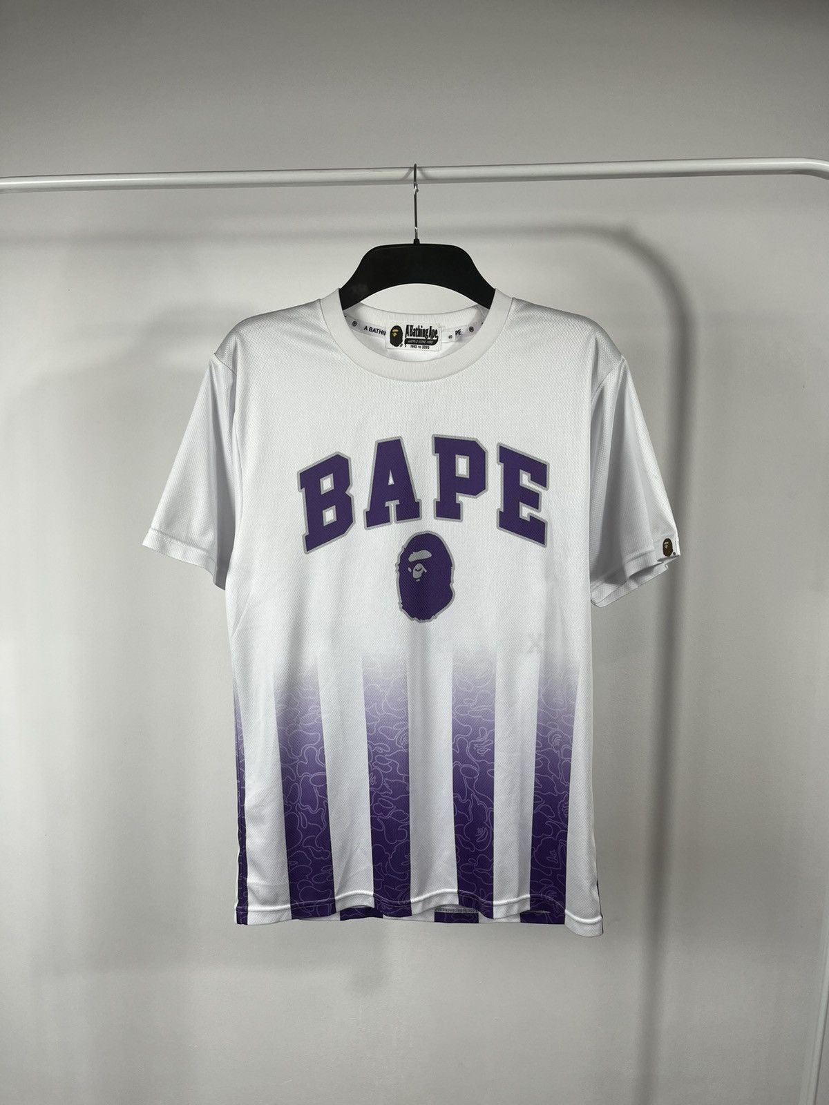 Bape BAPE A Bathing Ape White Purple Gradient Jersey Tee Size S Size US S / EU 44-46 / 1 - 1 Thumbnail