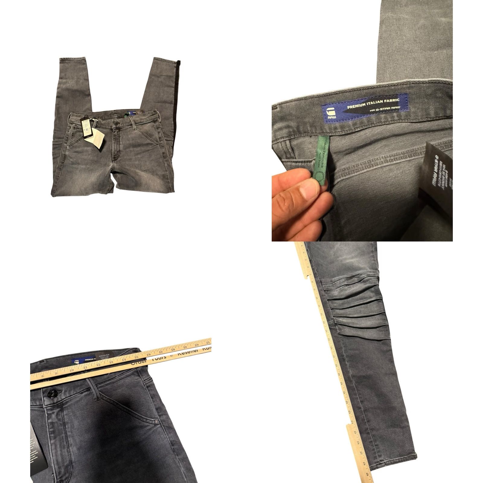 G-Star G-Star Raw Jeans 1914 3D Skinny Denim Moto Women 31x32 Gray NEW Size 24" / US 00 / IT 34 - 8 Thumbnail