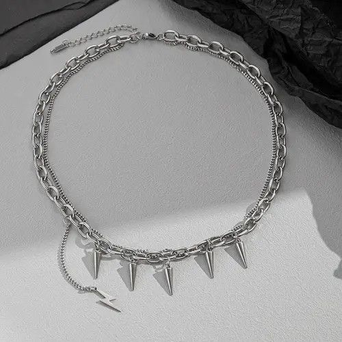 VIBE Punk Rivet Spiked Necklace Size ONE SIZE - 3 Thumbnail