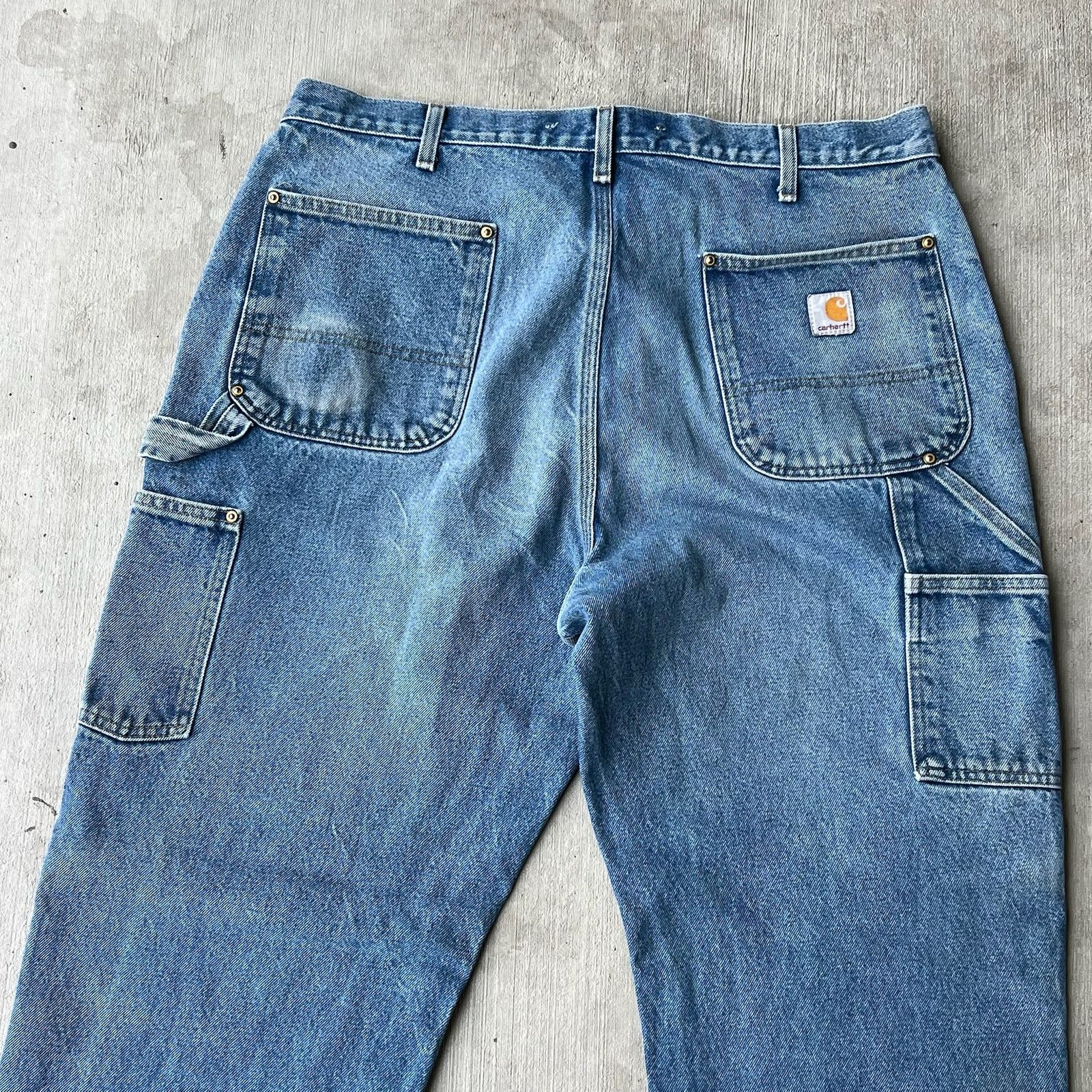 Carhartt × Vintage Carhartt denim blue jean double knee work carpenter pants Size US 37 - 6 Thumbnail