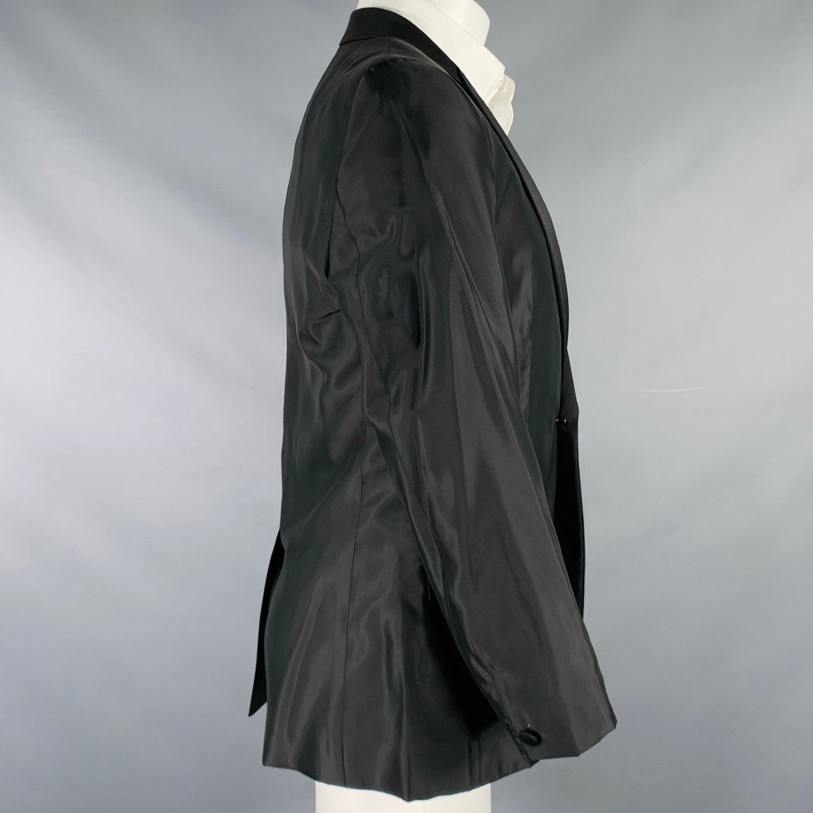 Versace VERSACE COLLECTION Black Acetate Blend Peak Lapel Sport Coat Size 40R - 3 Thumbnail