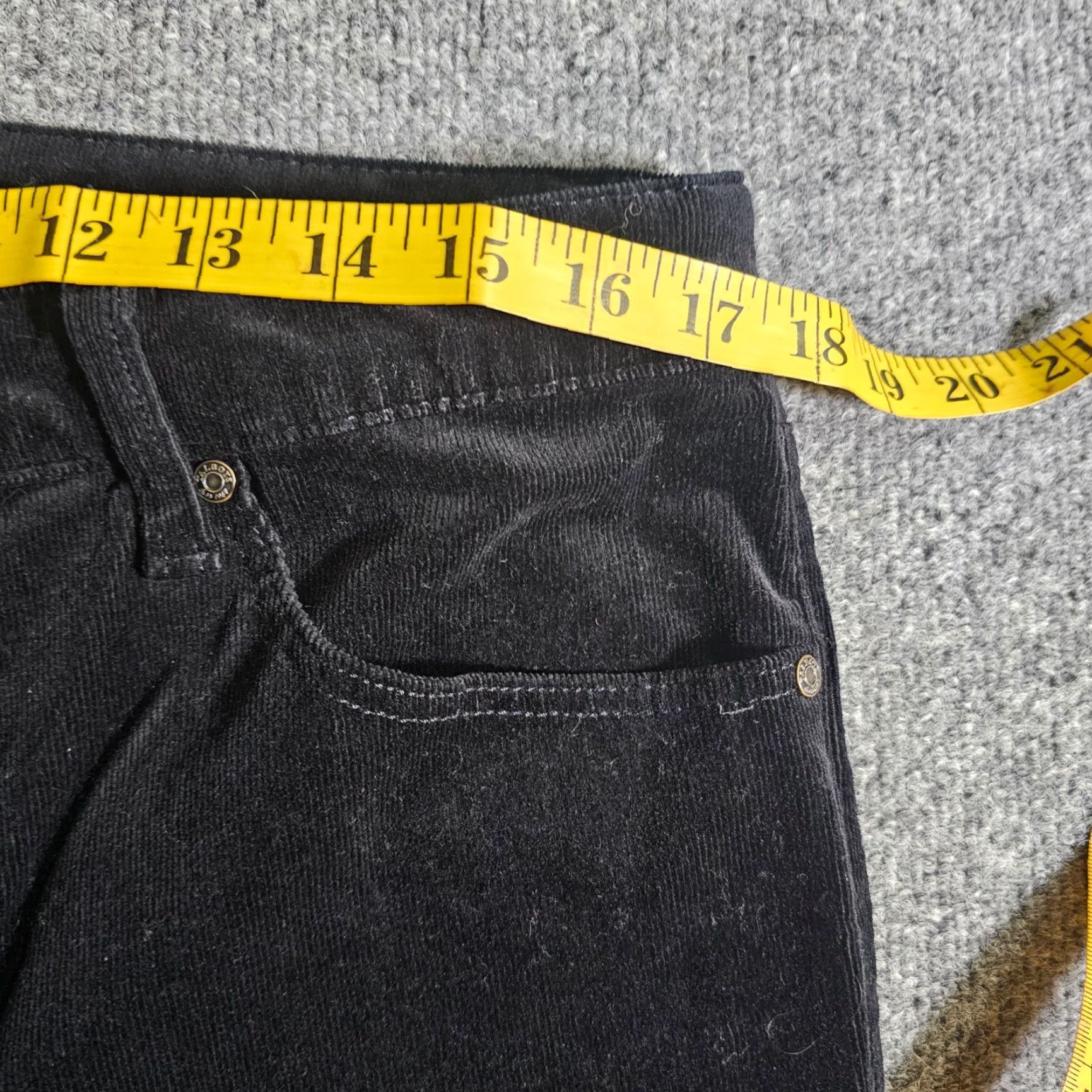 Talbots Talbots Pants Womens 12 Black Velour High Waist Straight Leg Stretch Casual Career Pants Size 24" / US 00 / IT 34 - 5 Thumbnail