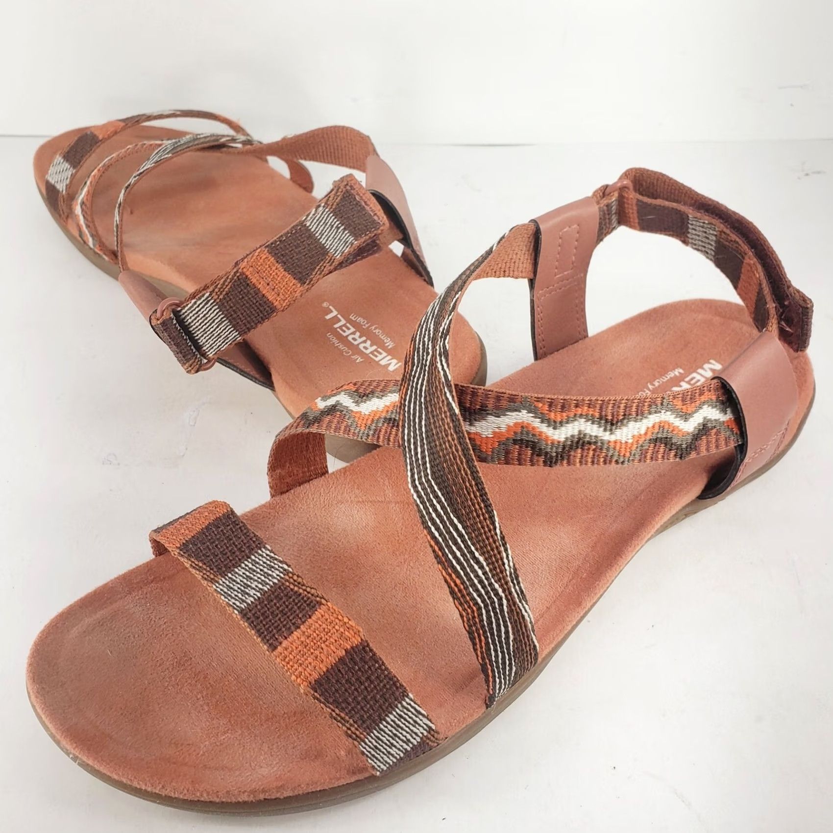 Merrell Merrell Womens Sandal Strappy Adjustable Arch Support Orange 10 US 39 EU Size US 9 / IT 39 - 2 Thumbnail