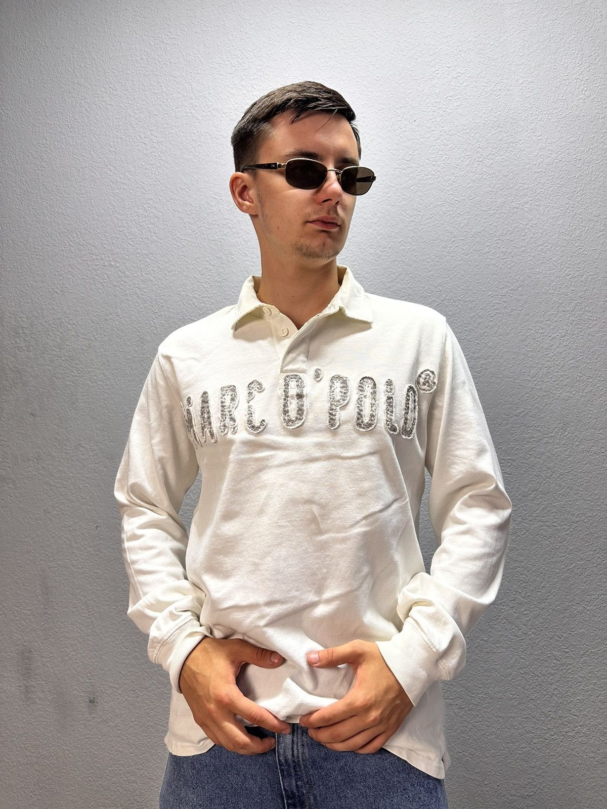 Japanese Brand × Vintage Vintage Long sleeve Marc Polo Rugby sk8 y2k faded distressed Size US M / EU 48-50 / 2 - 1 Thumbnail