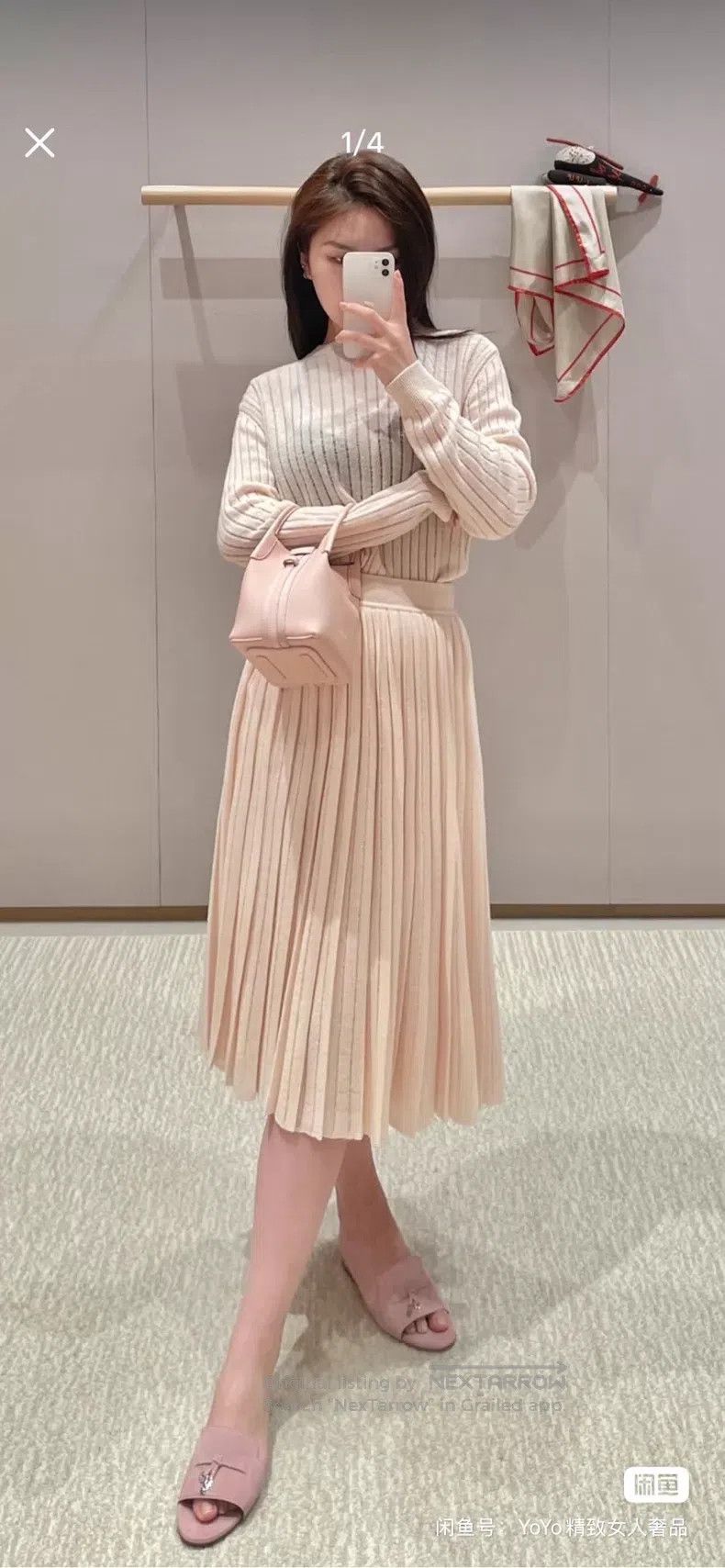 Loro Piana Loro Piana Light Pink Cashmere Silk Knit Top Size XS / US 0-2 / IT 36-38 - 8 Thumbnail