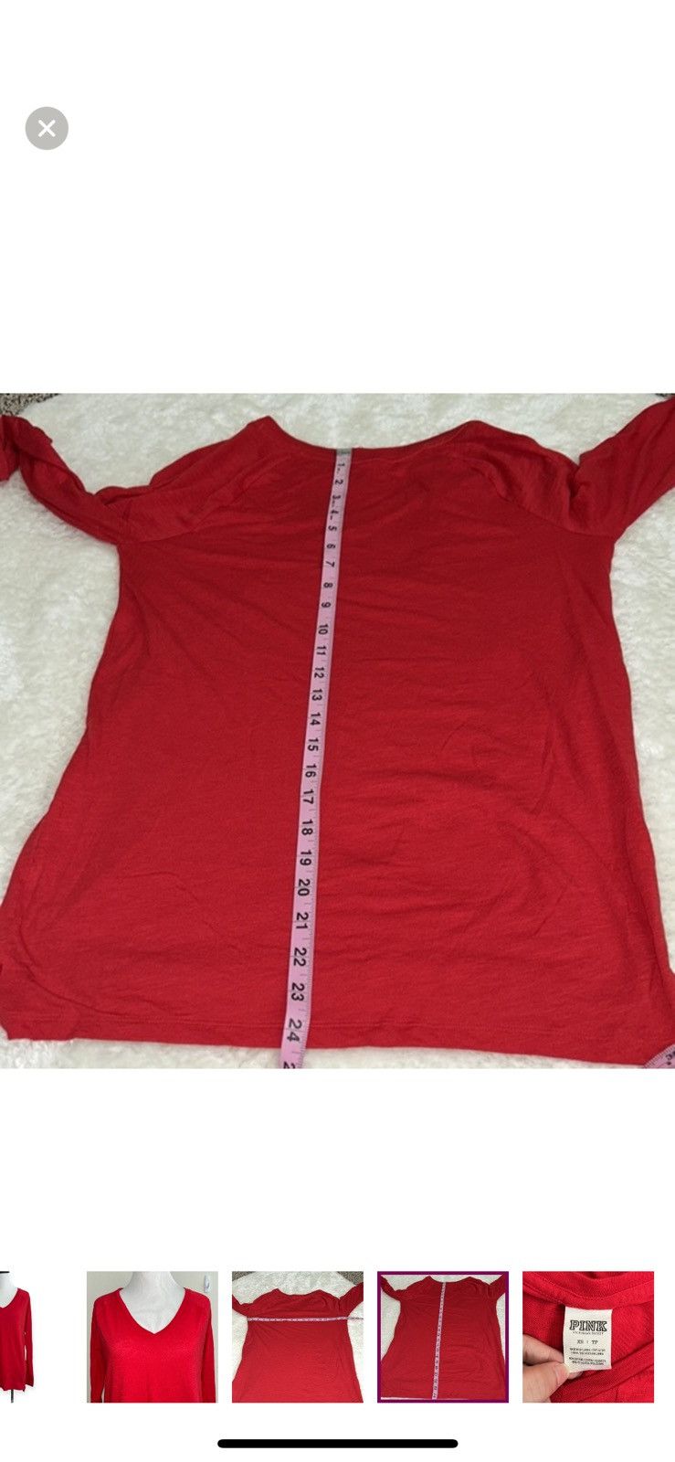 Pink Pink Victoria’s Secret XS red long sleeved tee Size XS / US 0-2 / IT 36-38 - 2 Thumbnail