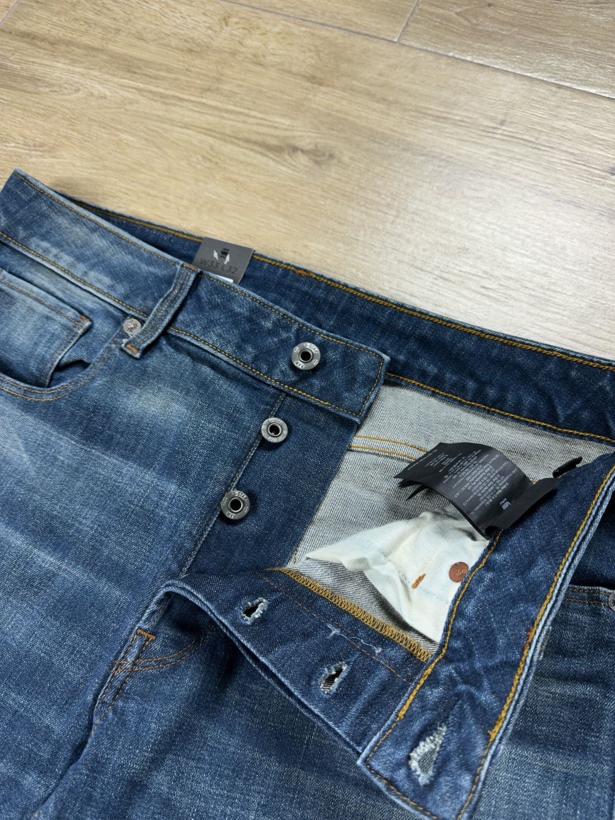 G-Star NEW🏷️ G-Star Raw 3301 Slim Denim Jeans Size US 33 - 4 Thumbnail