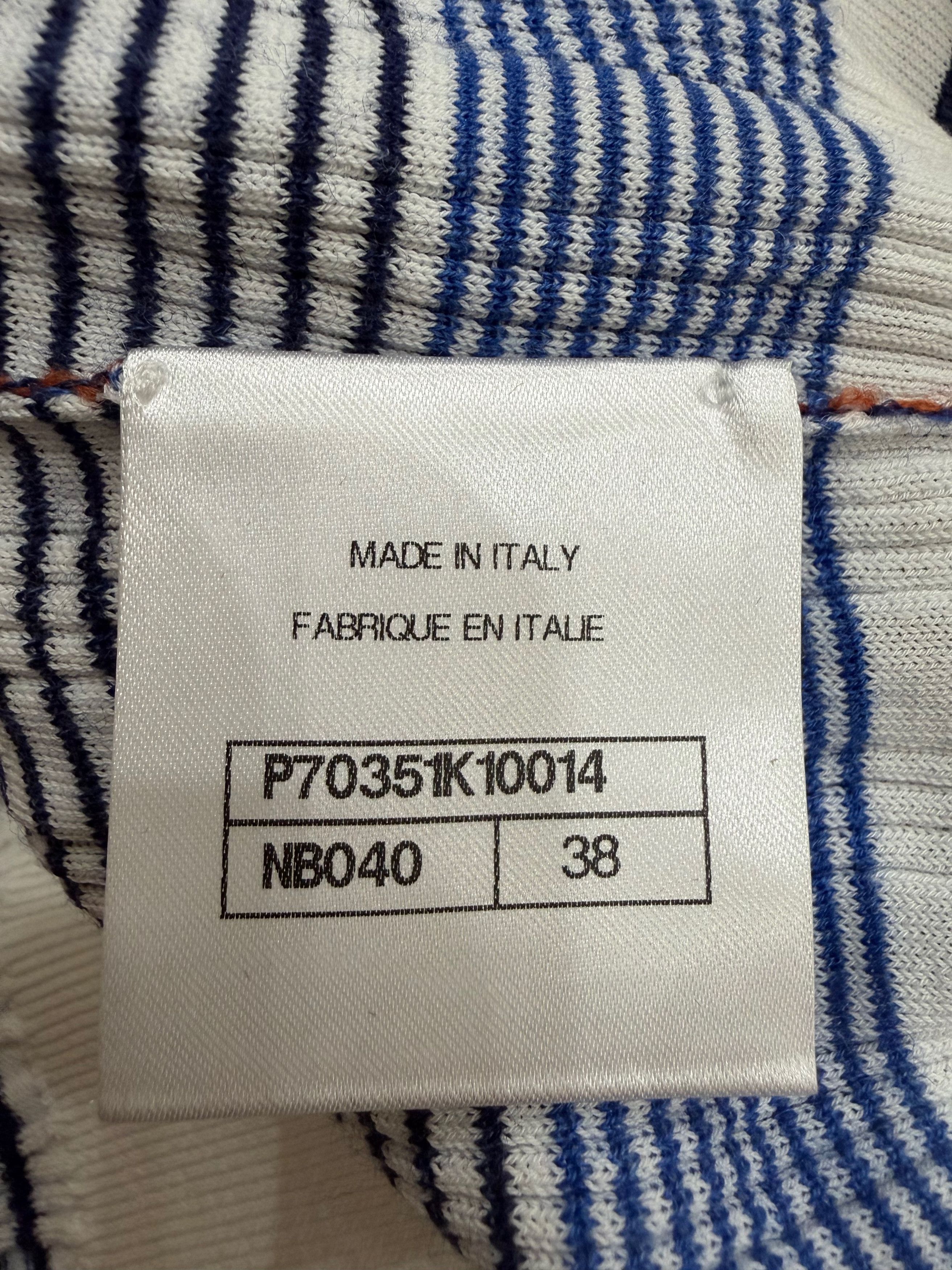 Chanel 21C White Orange Striped CC Logo Top Short Pullover Shirt 38 Size XS / US 0-2 / IT 36-38 - 17 Thumbnail