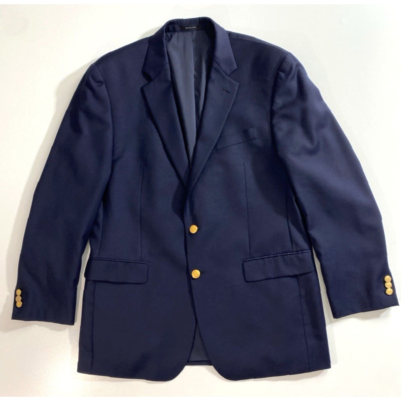 Ralph Lauren Lauren Ralph Lauren Men’s Wool Blazer Navy Sz 42 L - 2-Button, Single-Breasted, Vintage/Pre-owned Regular Fit, 100% Wool, Classic, Classic Navy, Mens Size 42R - 3 Thumbnail