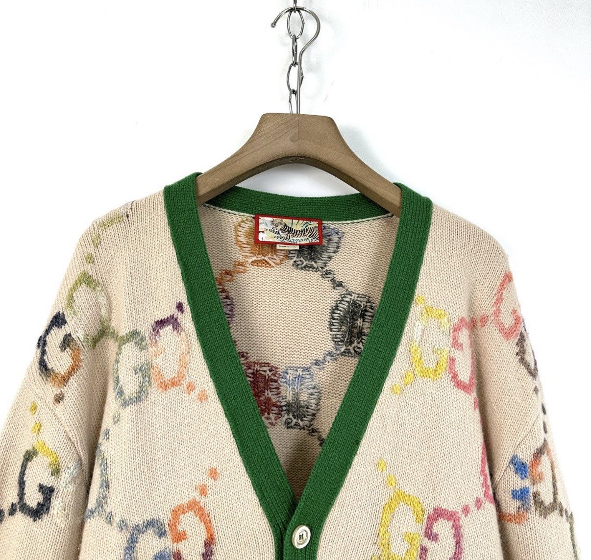Gucci Gucci Double G Jacquard All-Over Print Knit Cardigan K12 Size XL / US 12-14 / IT 48-50 - 3 Thumbnail