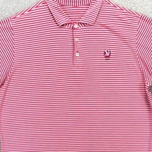 Vintage VINTAGE B. Draddy Mens Golf Polo Shirt Red Gray Stripe Short Sleeve Rugby Stretch Size US L / EU 52-54 / 3 - 2 Thumbnail