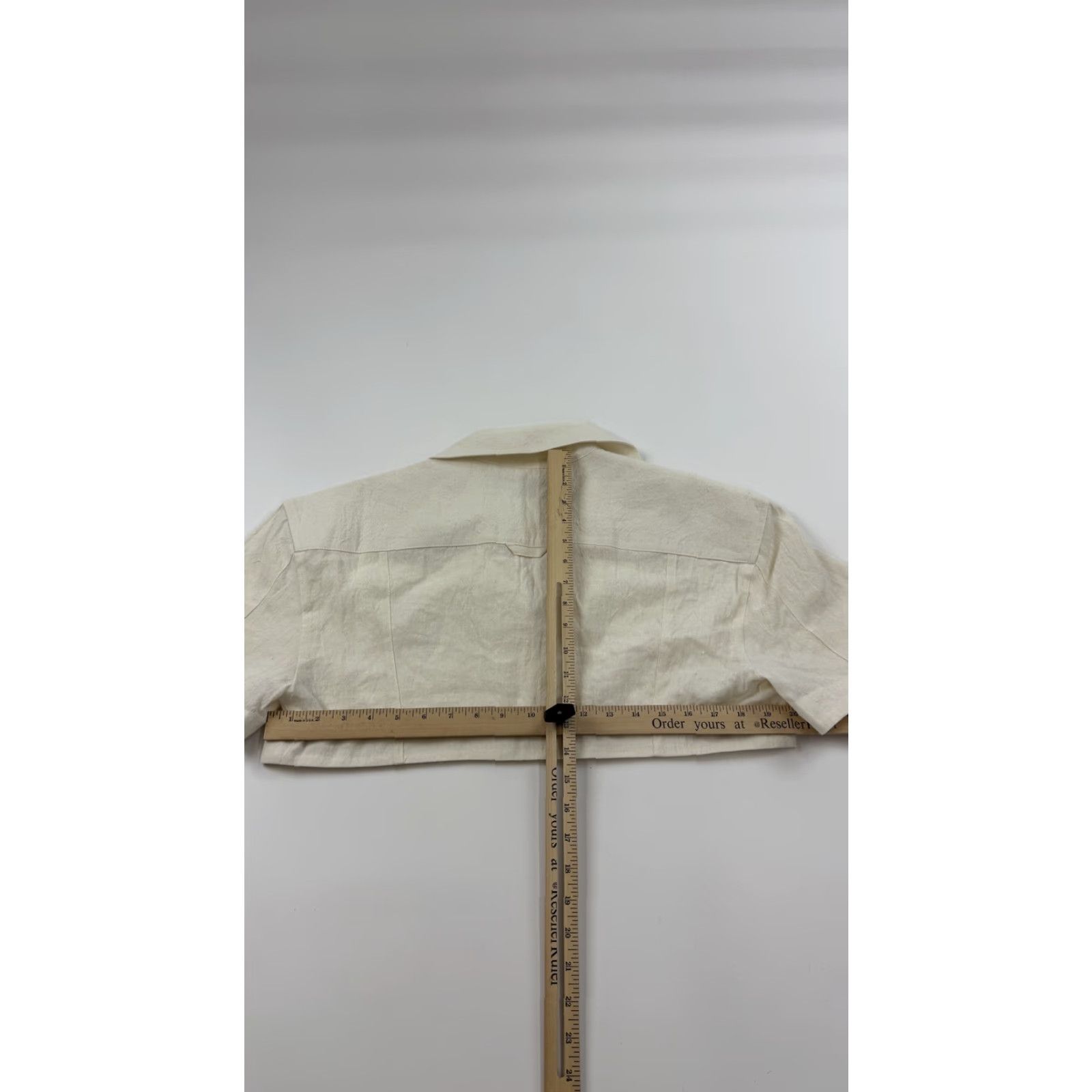 Jacquemus Jacquemus Womens Shirt Cropped Linen Blend 44 Ivory Minimalist French Designer Summer Size M / US 6-8 / IT 42-44 - 7 Thumbnail