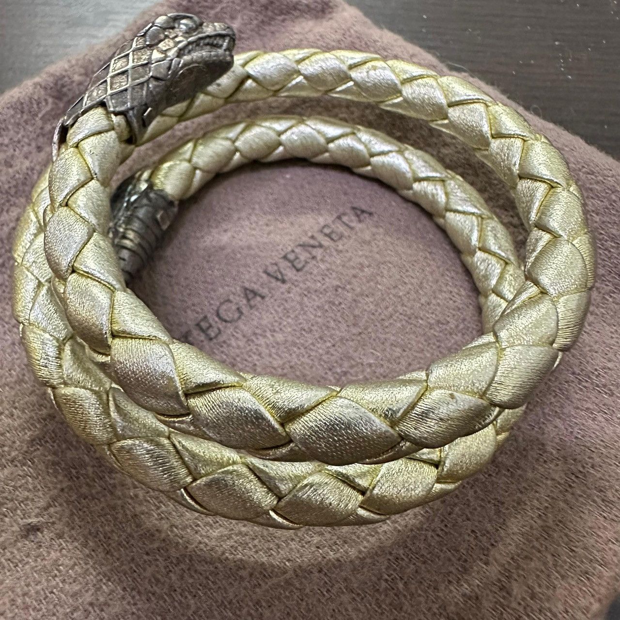 Bottega Veneta Bottega Veneta Vintage Snake Bracelet 925 Silver Leather Size ONE SIZE - 13 Thumbnail