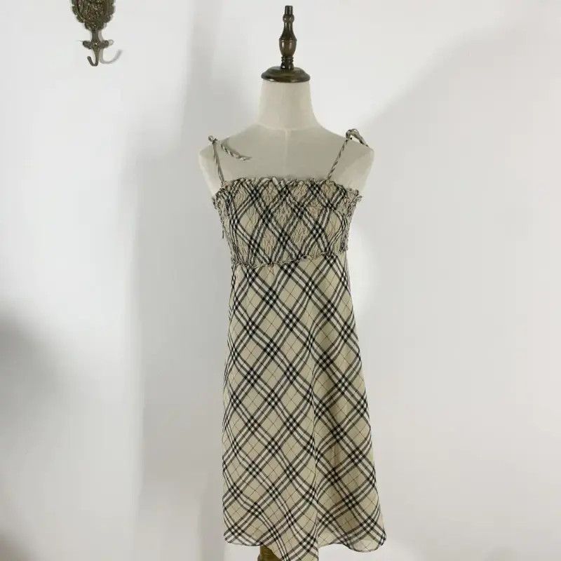 Burberry Burberry Khaki Cotton Women's Dress Size S / US 4 / IT 40 - 1 Thumbnail