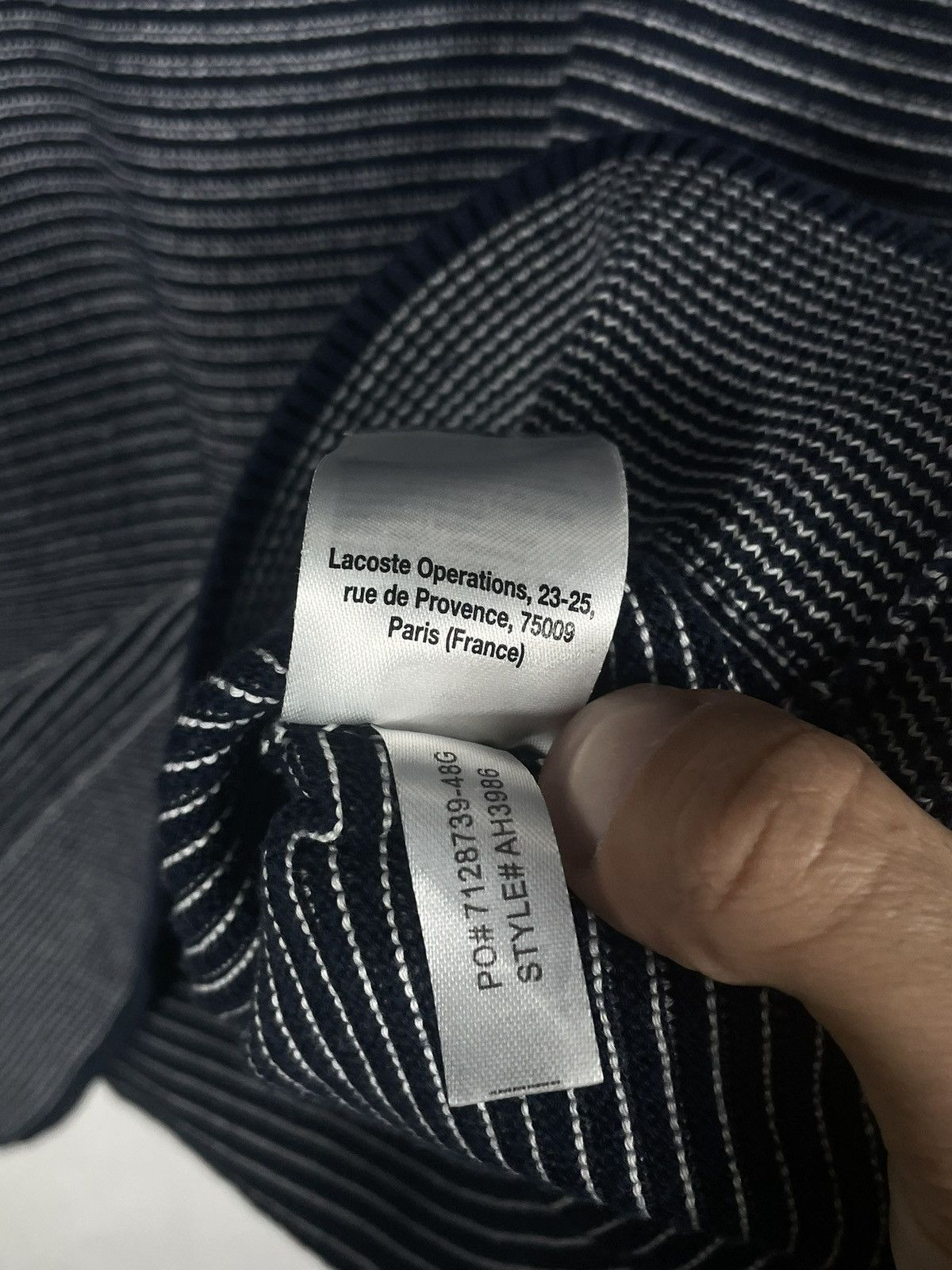 Lacoste × Vintage Lacoste retro y2k 00s Navy Striped jumper pull knitwear Size US L / EU 52-54 / 3 - 9 Thumbnail