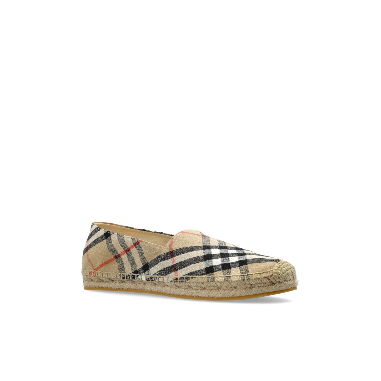 BURBERRY Sand Check Fabric Espadrilles New & Authentic (Wome