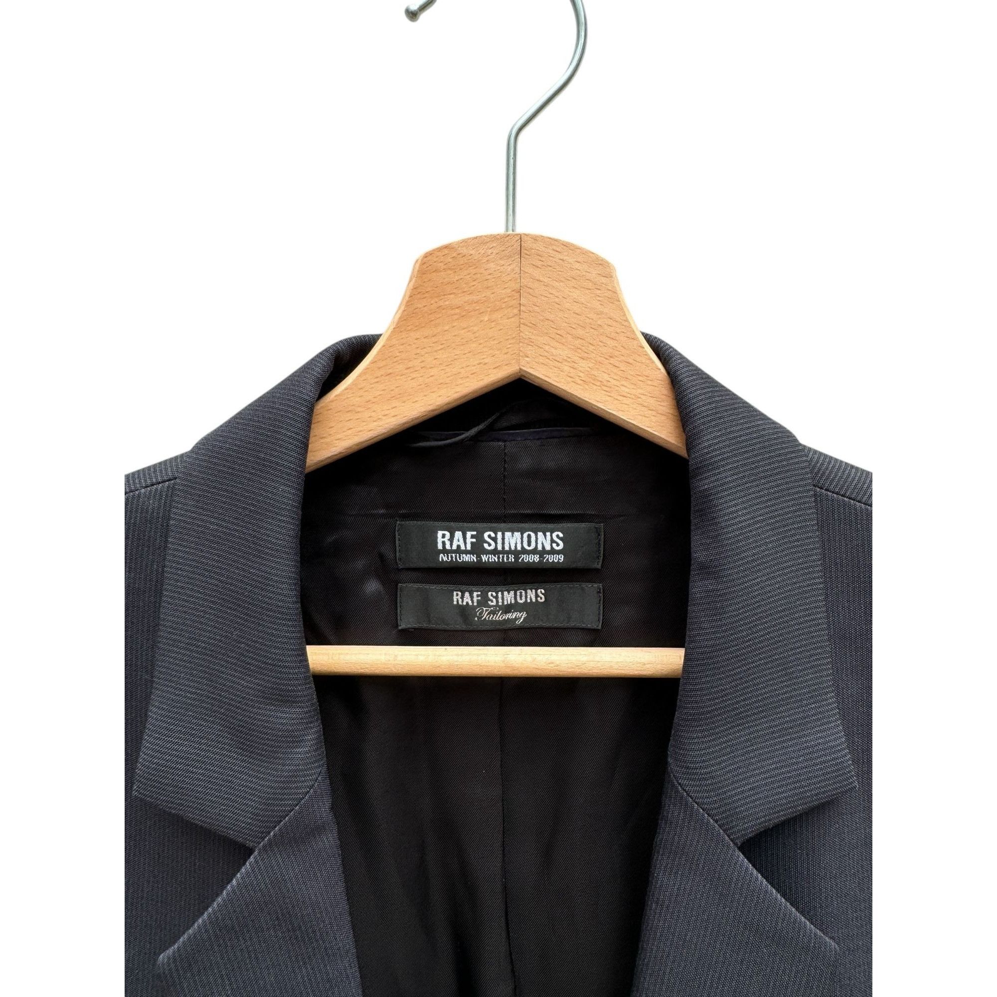 Raf Simons FW 2009 Dark Navy Thin pinstriped Blazer Jacket Size 40R - 3 Thumbnail