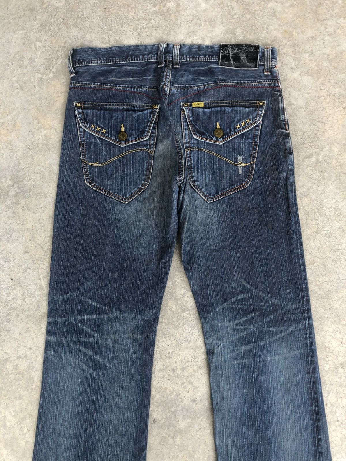 If Six Was Nine Japanese Lee Flared Jeans Distressed Denim Size US 34 / EU 50 - 8 Thumbnail