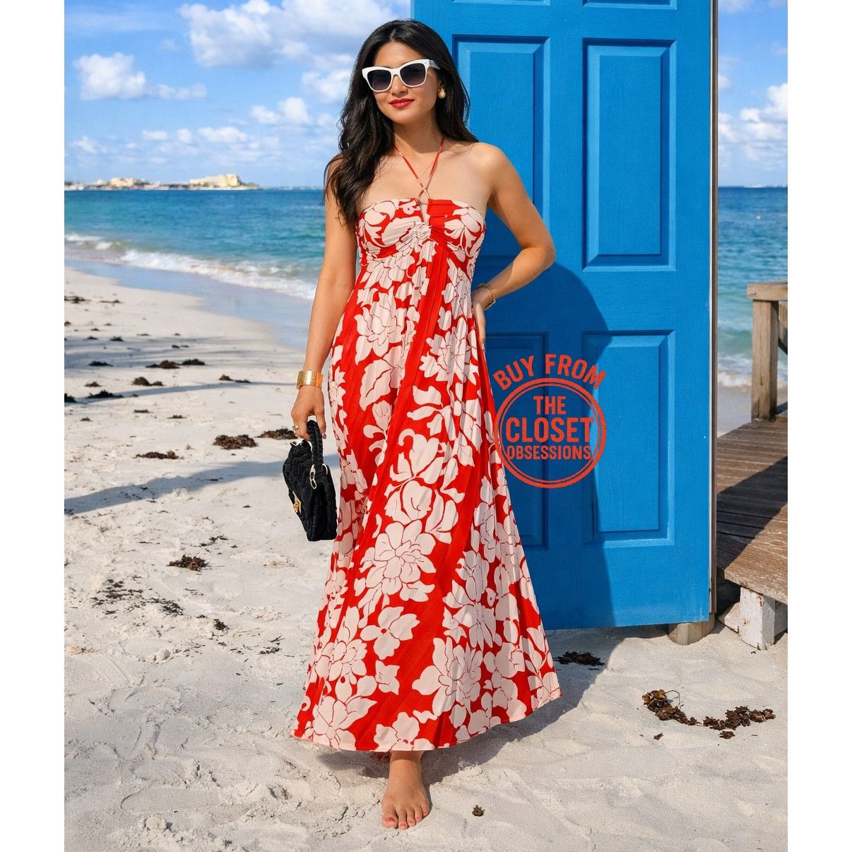 Mango MANGO Floral Halter Maxi Dress Destination Wedding Resort Size S / US 4 / IT 40 - 12 Thumbnail