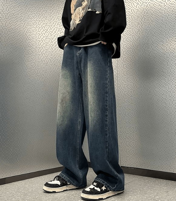 Japanese Brand × Vintage Vintage blue men's loose distressed oversize jeans Size US 32 / EU 48 - 1 Thumbnail