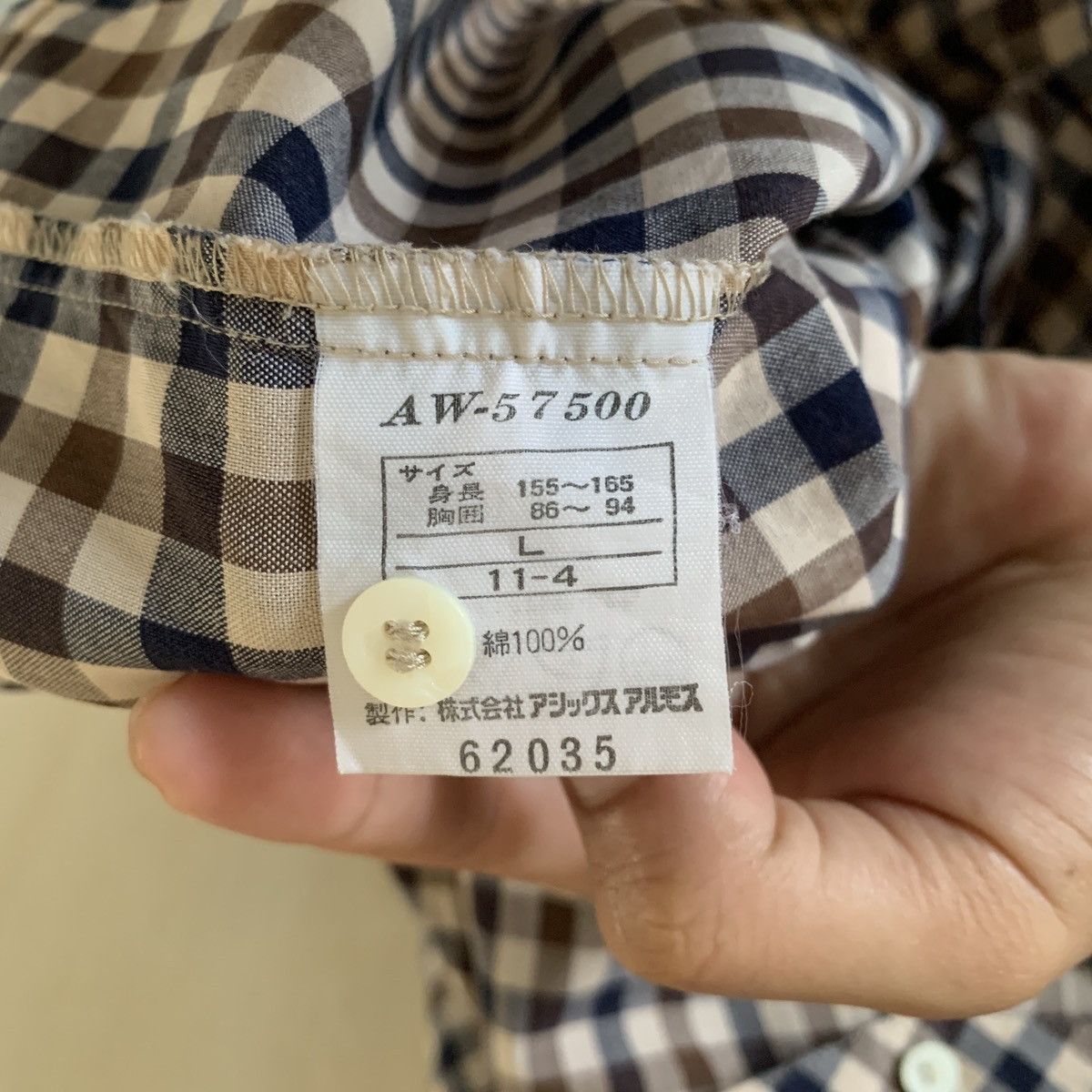 Aquascutum × Designer × Vintage Vintage 90s Aquasport Aquascutum Monogram Plaid Shirts Size L / US 10 / IT 46 - 6 Thumbnail