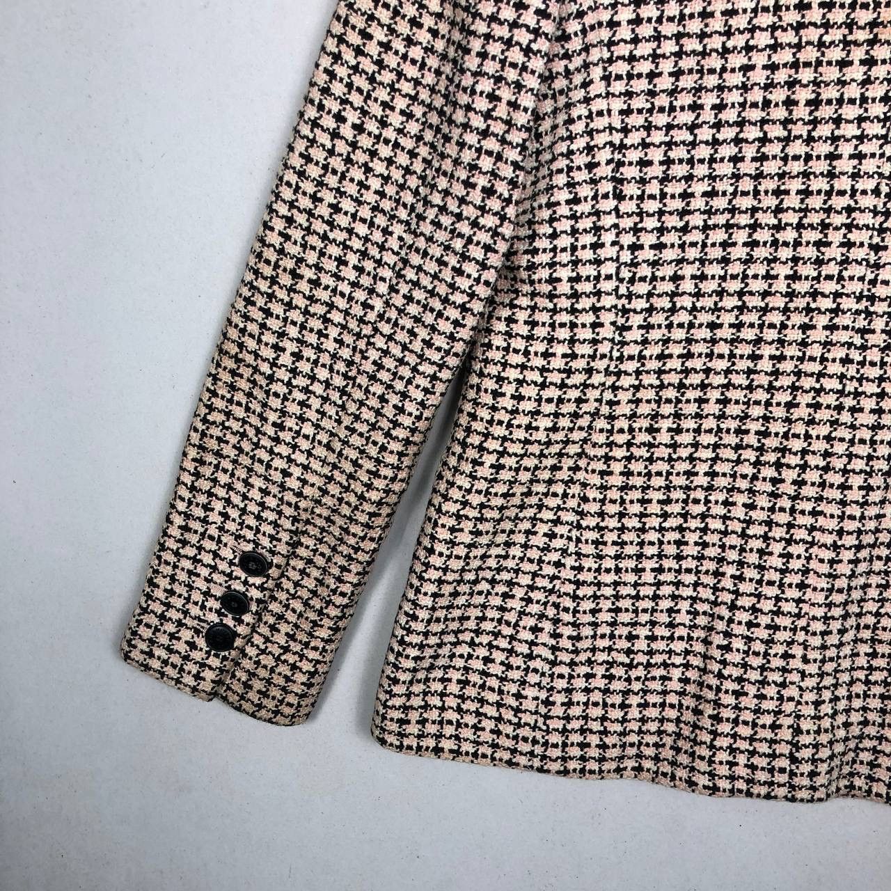 Chanel CHANEL Vintage 90s Pink Black Tweed Blazer FR36 Luxury Size XS / US 0-2 / IT 36-38 - 7 Thumbnail