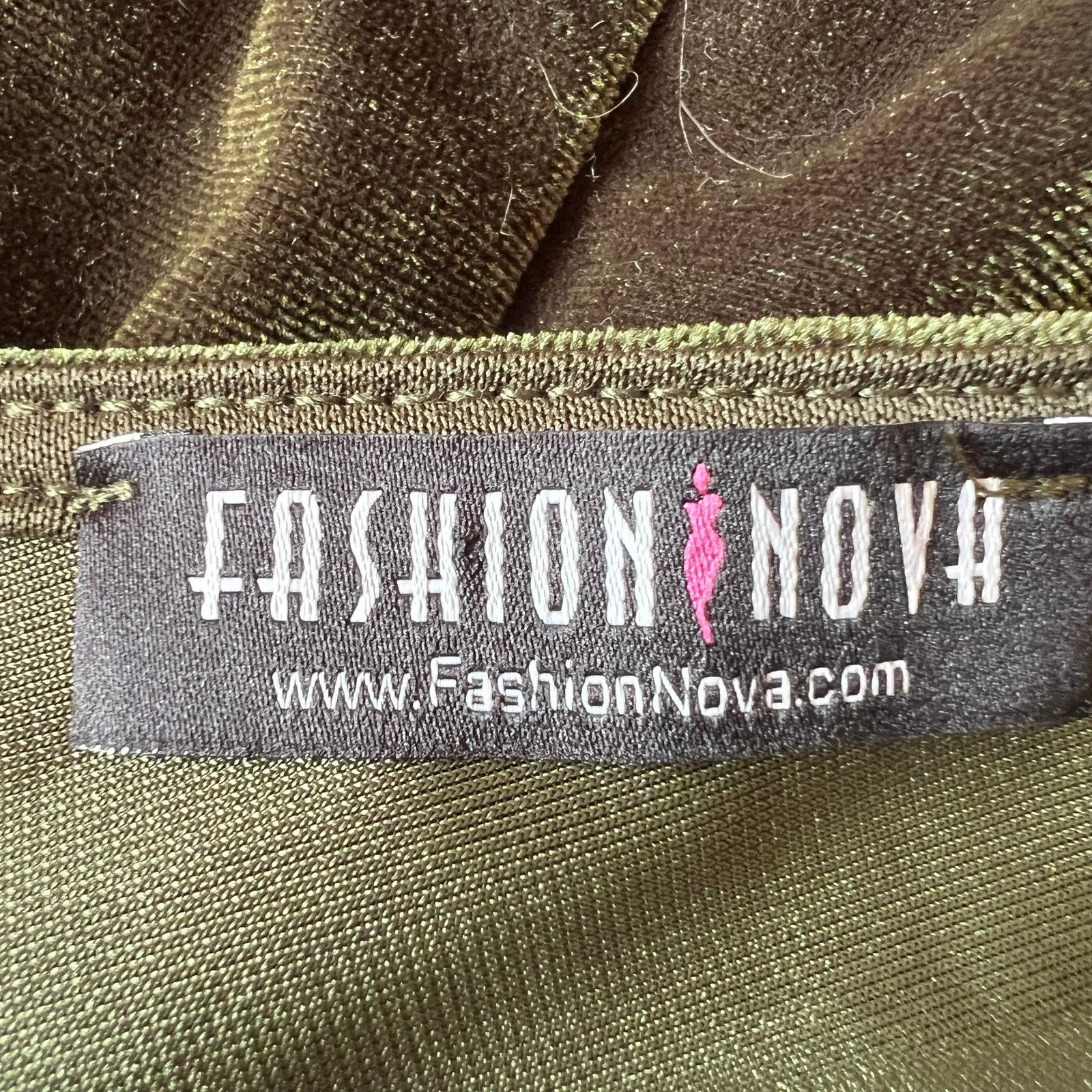& Other Stories Fashion Nova Green Velvet 3/4 Sleeve Mini Dress, M Size M / US 6-8 / IT 42-44 - 4 Thumbnail