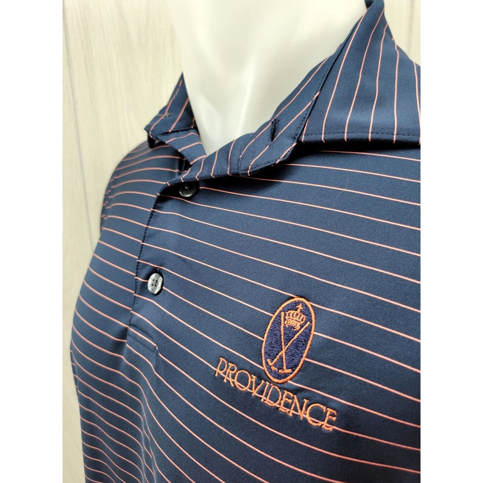 Footjoy FootJoy FJ Golf Perform Polo Shirt 3 Button Navy Striped Men’s Med Providence Size US M / EU 48-50 / 2 - 3 Thumbnail