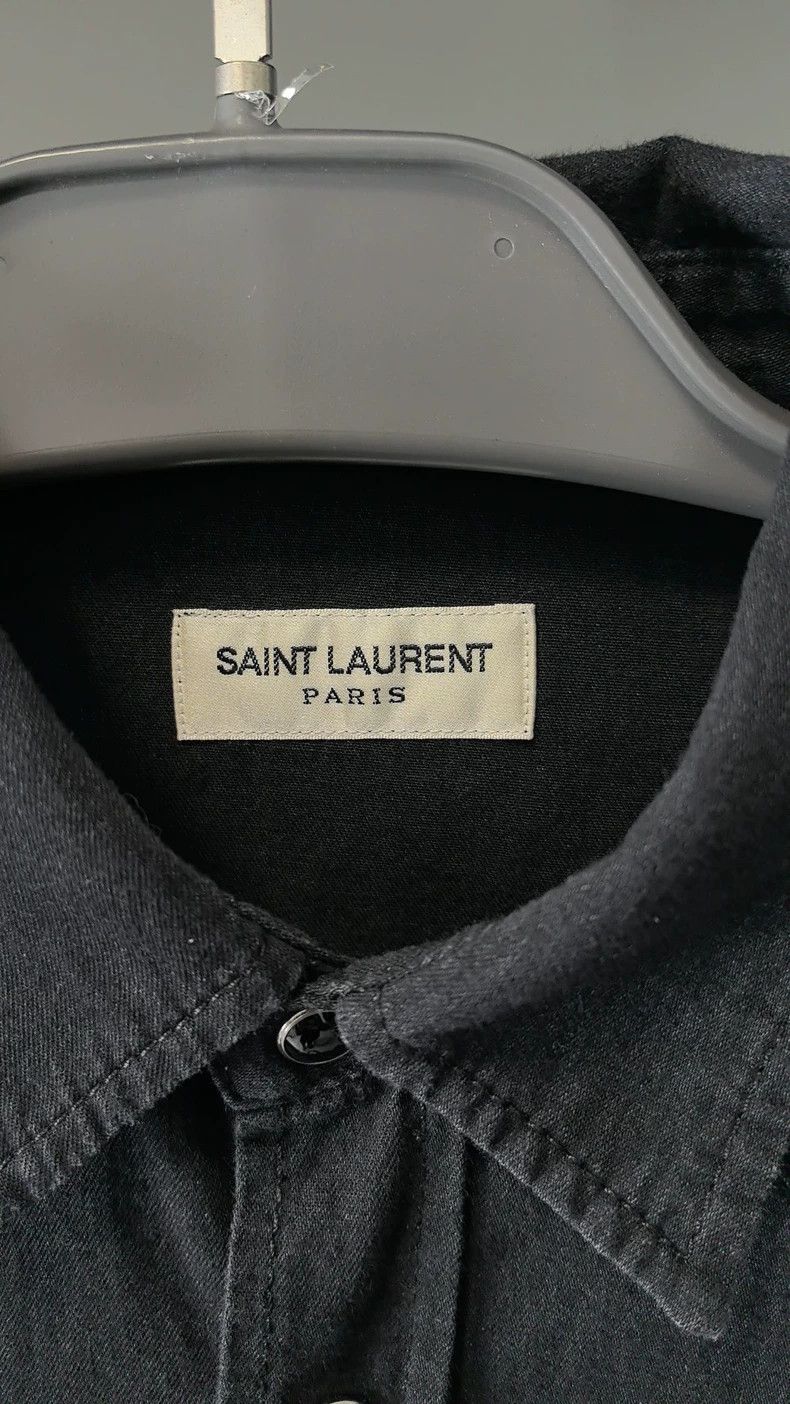 Saint Laurent Paris Saint Laurent ParisBlack denim shirt 2504-Nextarrow Size US XL / EU 56 / 4 - 3 Thumbnail