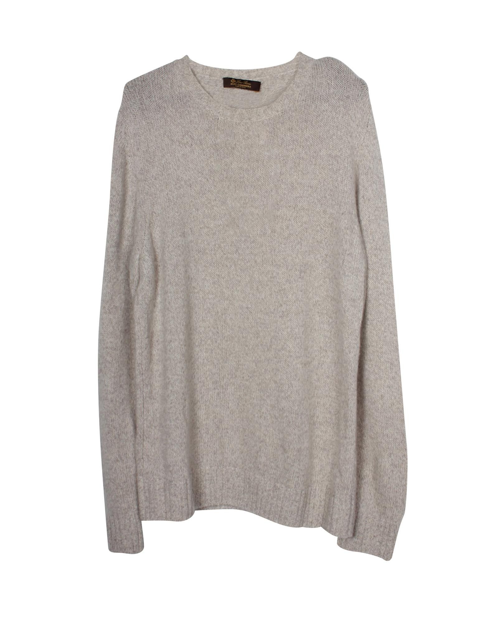 image of Loro Piana Cashmere Crewneck Sweater For A Sophisticated Look in Beige, Men's (Size Medium)