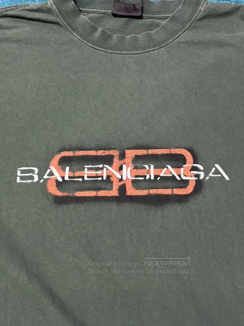 Balenciaga Balenciaga Letter Print Short Sleeve, Green Size US L / EU 52-54 / 3 - 3 Thumbnail