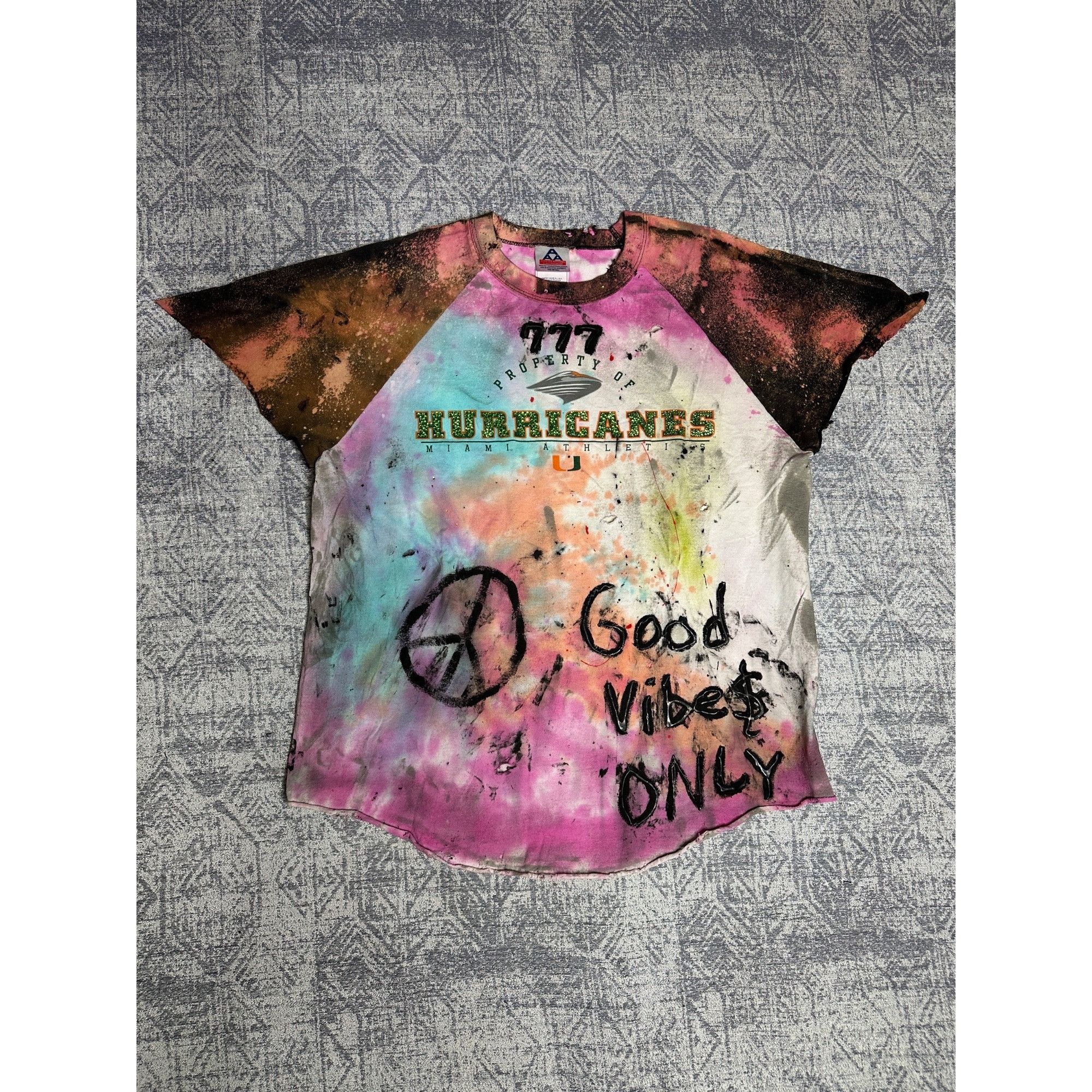 Vintage Custom Reworked Embellished Bleached Distressed Paint Staine Size US XL / EU 56 / 4 - 1 Thumbnail