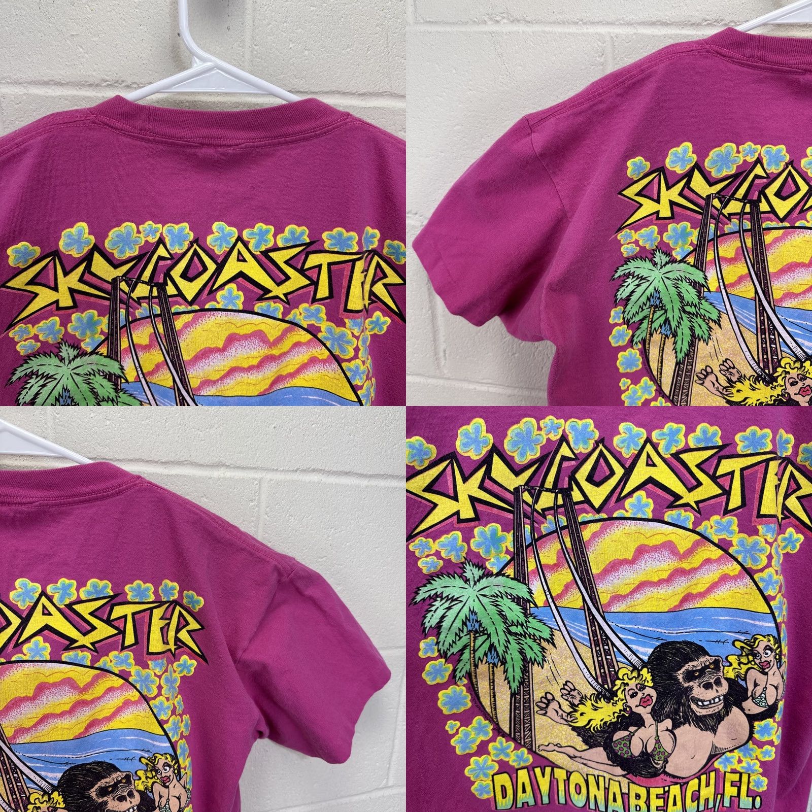 Anvil Vintage Skycoaster Daytona Florida Roller coaster Shirt Pink Large King Kong Size US L / EU 52-54 / 3 - 9 Thumbnail