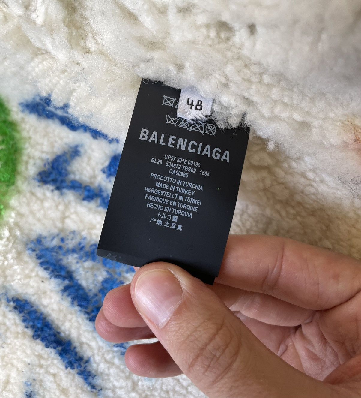 Balenciaga Black Leather ‘Graffiti’ Shearling Jacket Size US M / EU 48-50 / 2 - 12 Thumbnail