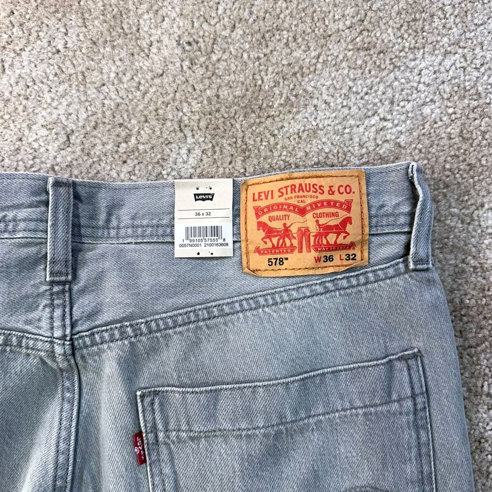 Levi's Levi's 578 Baggy Cargo Jeans Men 36x32 Gray Denim Cotton Vintage No 90s Accessories Pockets Baggy Relaxed Regular Wide-Leg Zip Front Size US 36 / EU 52 - 6 Thumbnail
