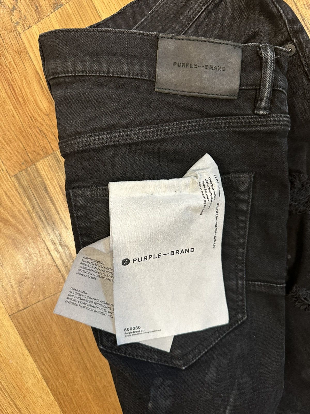 Purple Brand Purple Brand Distressed Splatter Black Denim Jeans Size 34 Size US 34 / EU 50 - 4 Thumbnail