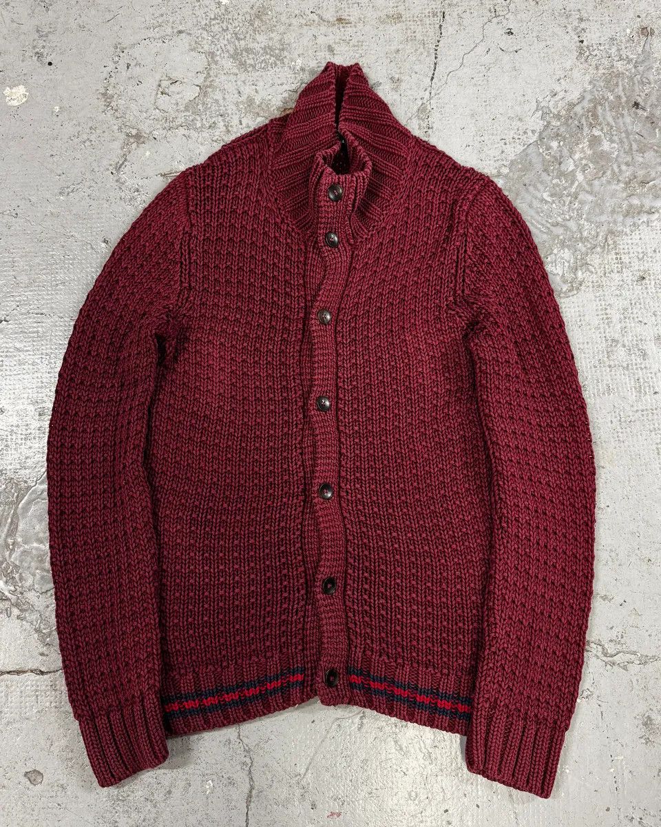 Gucci 2000s Gucci Red Wool Buttoned Cardigan Sweater Size US L / EU 52-54 / 3 - 1 Thumbnail
