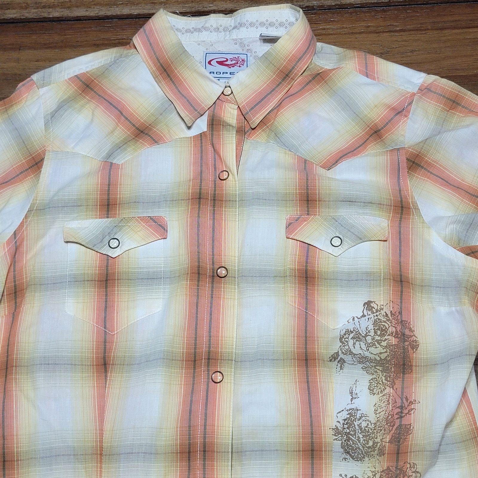 Roper Roper LS Pearl Snap Retro Classic Western Shirt - Size Large Size L / US 10 / IT 46 - 2 Thumbnail
