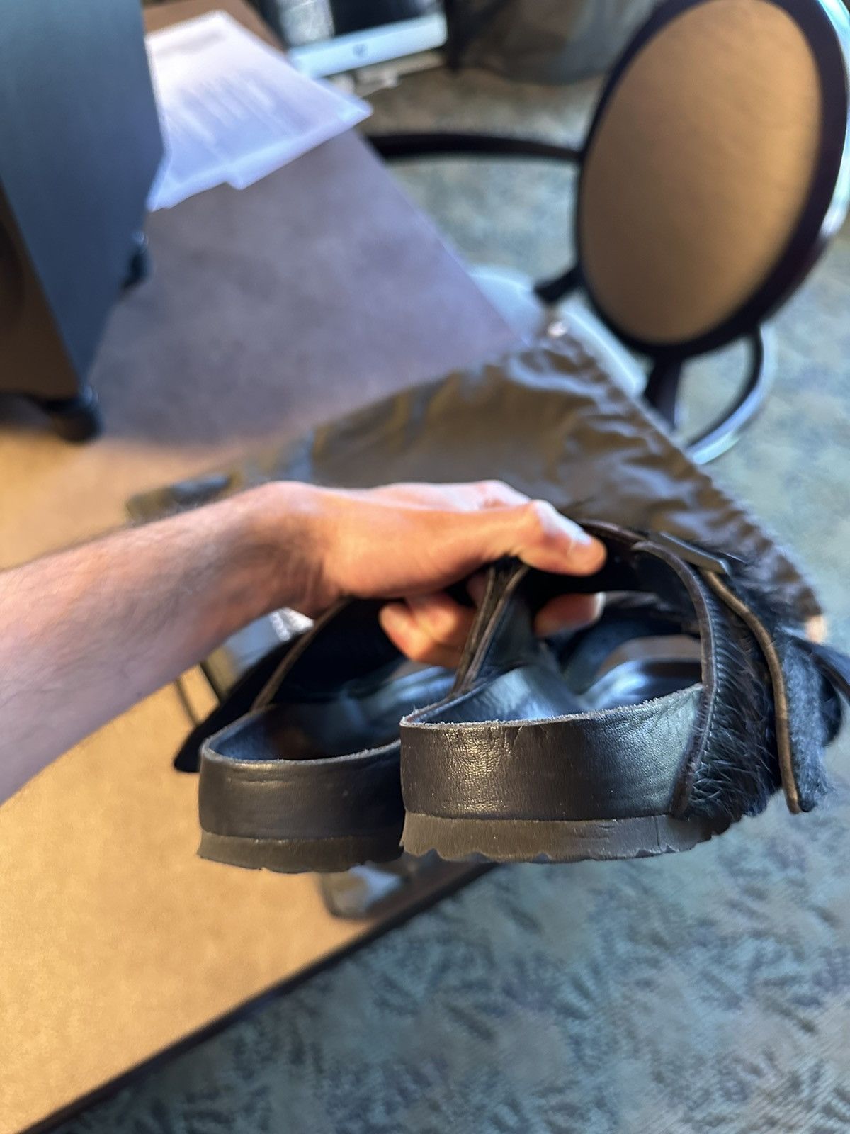 Birkenstock × Rick Owens Rick Owens Birkenstock Arizona Pony Hair Sandals Size US 6 / EU 39 - 6 Thumbnail