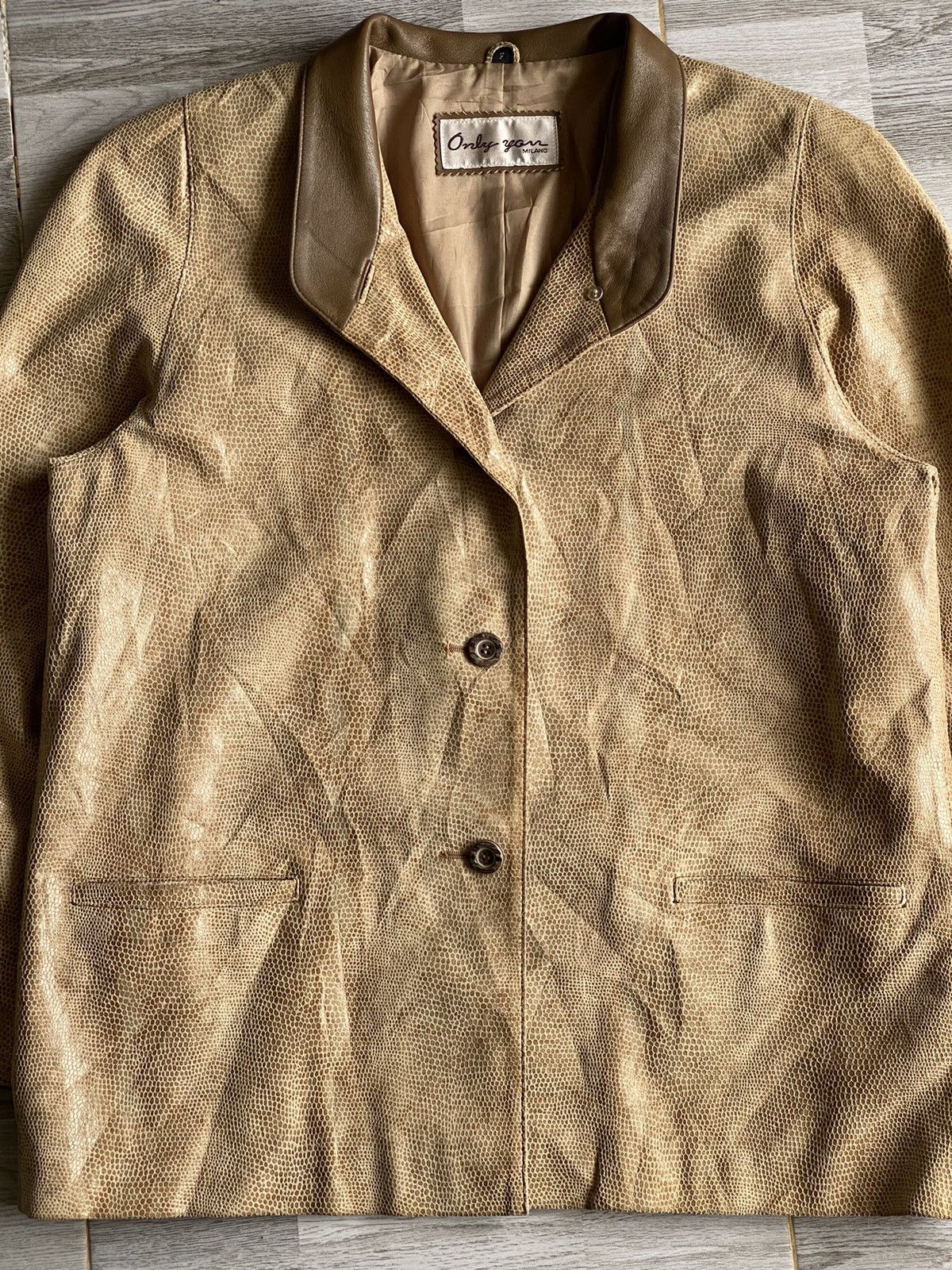 20471120 × Vintage Japanese Brand Leather Jacket Size L / US 10 / IT 46 - 3 Thumbnail