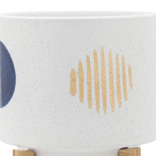 Designer × Homemade S/2 5/8" FUNKY PLANTER W/ STAND, WHITE Size US L / EU 52-54 / 3 - 7 Thumbnail