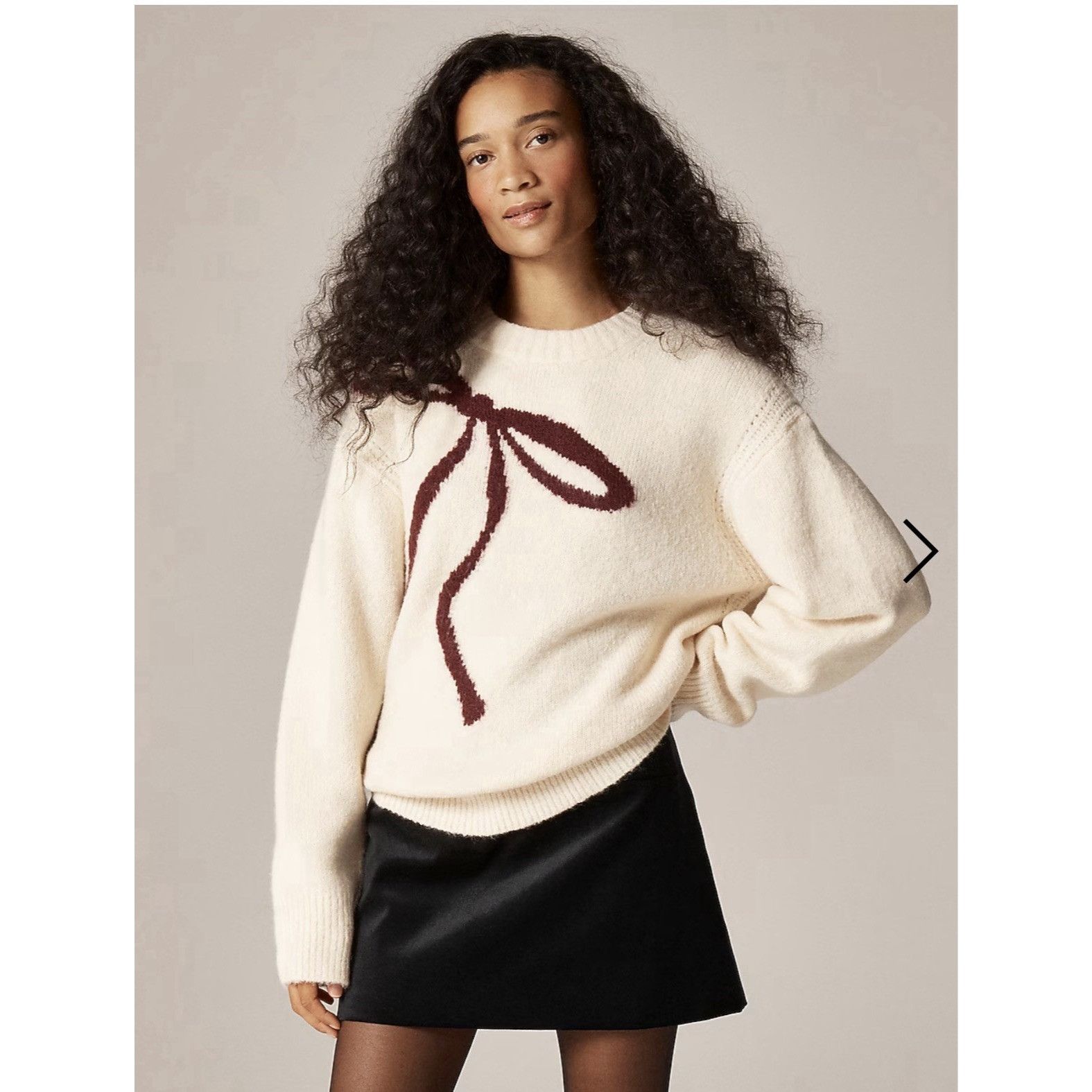 J.Crew J.Crew Womens Relaxed Bow Print Crewneck Pullover Small Crea Size S / US 4 / IT 40 - 2 Thumbnail