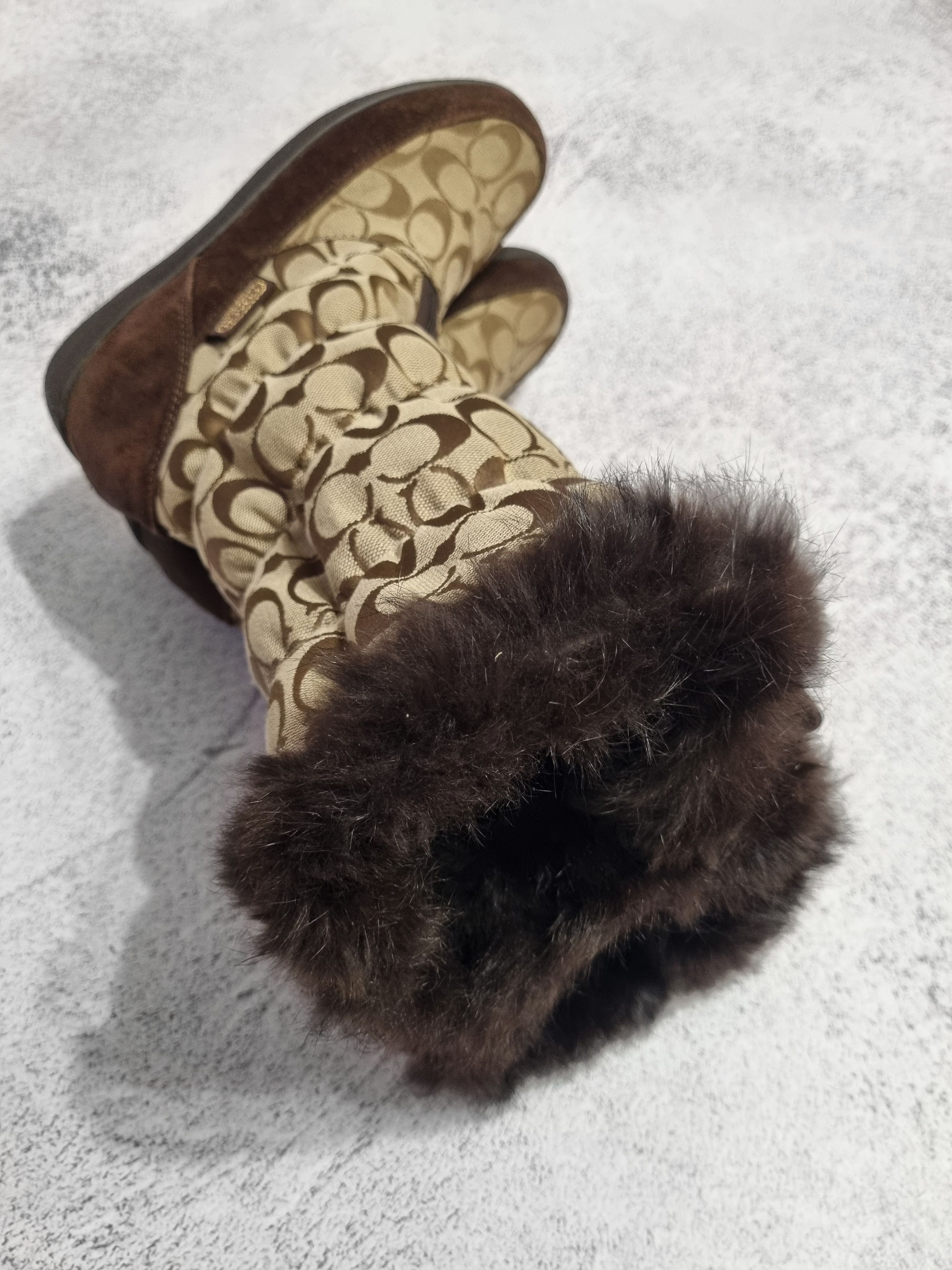 Coach Coach Theona Signature Jacquard Winter Boots Faux Fur Size US 9 / IT 39 - 10 Thumbnail