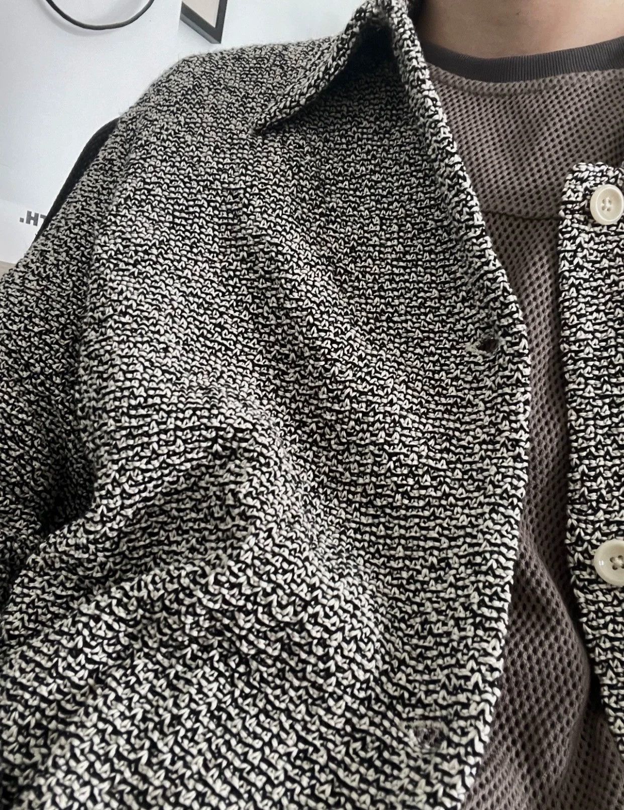 Our Legacy Our Legacy Snowflake Knit Black & White Cat Ear Jacket Size US S / EU 44-46 / 1 - 9 Thumbnail